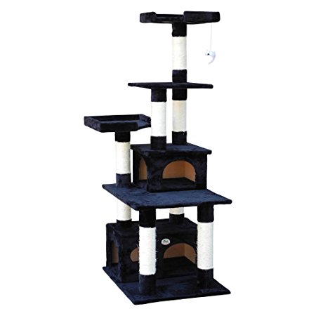 Go Pet Club 67 in. Deep Blue Cat Tree Condo Scratcher Post Pet Bed Furniture - F206