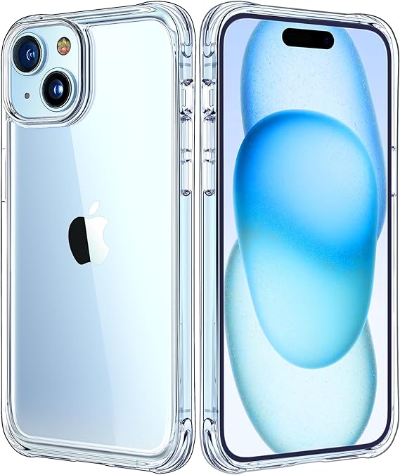 Mkeke for iPhone 15 Case Clear, [Not Yellowing] [Military Grade Protection] Slim Shockproof Phone Cases for iPhone 15 2023