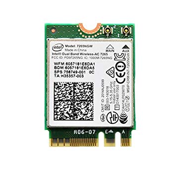 Intel 7265NGW Dual Band Wireless-AC 7265 802.11ac, 2x2 Wi-Fi   Bluetooth 4.0 Card