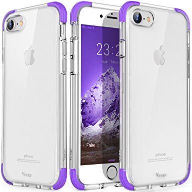 iPhone 8 Case, Clear iPhone 7 Case Cover Crystal Shock-Absorption Soft TPU Bumper and Anti-Scratch Ultra Slim Case for Apple iPhone 7 (2016) & iPhone 8 (2017)- Violet