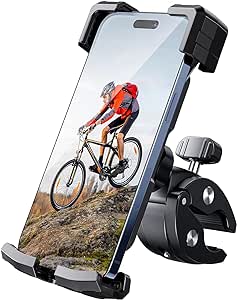 Uniwit Bike Phone Holder,Motorcycle Phone Mount-Sturdy and Secure,One-Hand Operation,360°Rotating,Reduce Vibration,Compatible for All iPhone Series and Other 4.7"- 6.8" Cellphone.