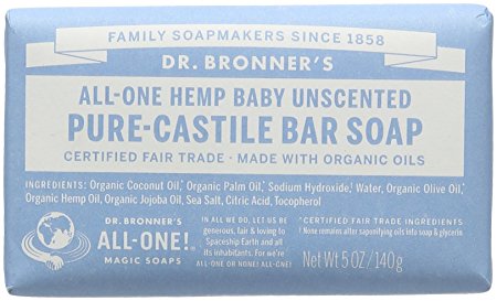 Dr. Bronner's Mild Aloe Baby Soap Bar Made with Organic Ingredients 140 g