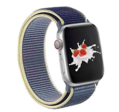RolQitee Watch Band Compatible with for Apple Watch Band 38mm 40mm 42mm 44mm Soft Lightweight Breathable Nylon Replacement Band for Watch Series 5 4 3 2 1 (Alaskan Blue, 42mm/44mm)