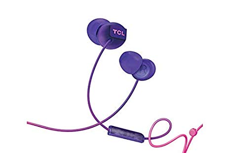 TCL SOCL300 in-Ear Earbud Noise Isolating Wired Headphones with Built-in Mic - Sunrise Purple