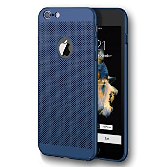 iPhone 6S Plus Case, iPhone 6 Plus Case, GOTITENI Stylish Ultra Slim Lightweight Case, Fingerprint Resistant Heat Losing Breathable Holes Snug Fit Cover for Apple iPhone 6 / 6S Plus, Blue