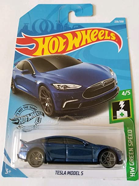 Hot Wheels 2019 HW Green Speed Tesla Model S 226/250, Blue