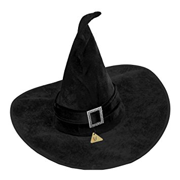 IDS Home Black Velour Witch Hat Halloween Fancy Dress Costumes