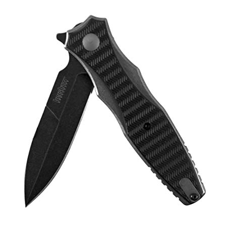 Kershaw Decimus Pocketknife (1559); Rick Hinderer Design; 3.25-inch Single-Edge Bayonet Grind Blade With Bold BlackWash Finish; Stonewashed Stainless Steel Handle; SpeedSafe Assisted Opening; 4.5 oz