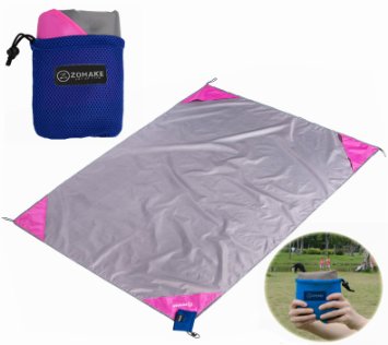 ZOMAKE Pocket Blanket, Picnic / Beach Blanket 73 x 56 Inches Foldable Oxford Fabric Blanket Mat Fit up to 3 People