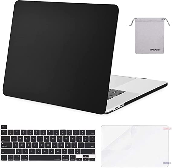 MOSISO Compatible with MacBook Pro 16 inch Case 2020 2019 Release A2141 with Touch Bar Touch ID, Protective Plastic Hard Shell Case & Keyboard Cover & Screen Protector & Storage Bag, Black