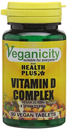 Veganicity Vitamin D Complex 1600iu (40µg) : Vitamin D Supplement : 90 Vegan Tablets