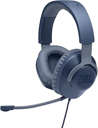 JBL Quantum 100 Wired Over-Ear Gaming Headset with Boom Mic, Multi-Platform Compatible, in Blue