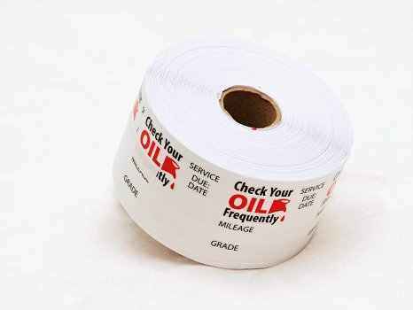 Oil Change/service Reminder Stickers 500 Stickers (1 Roll of 500 Stickers)