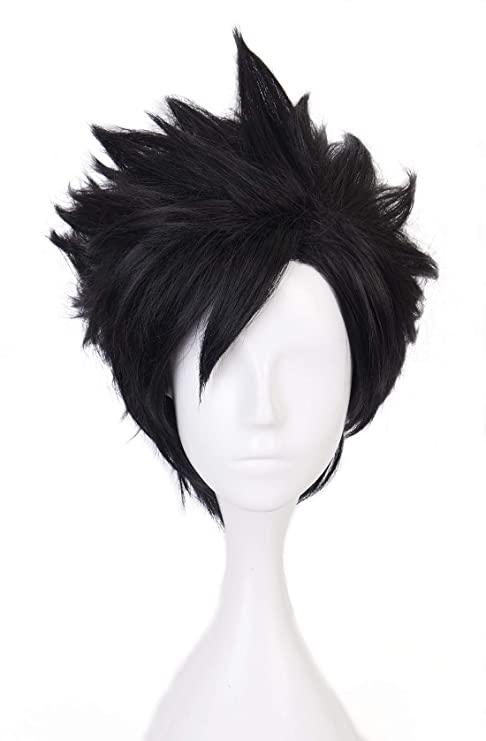 Topcosplay Mens Anime Kuroo Tetsurou Cosplay Wig Short Balck Wigs