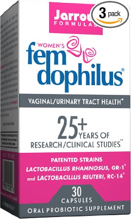 Jarrow Formulas Fem-Dophilus, 5 Billion Organisms Per Cap, 30 Count (Cool Ship, 3 Pack)