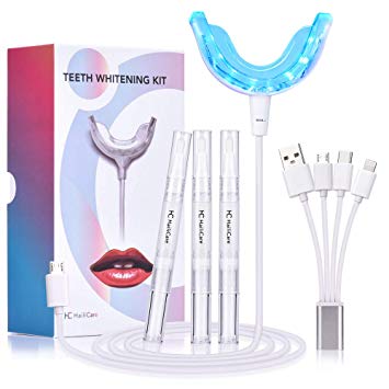 Professional Teeth Whitening Kit Advanced Blue LED Teeth Whitening Tray 3 Teeth Whiten Pen 4-in-1 Cable No Sensitivity Teeth System