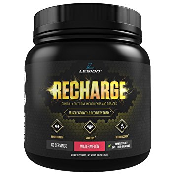 Legion Recharge Post Workout Supplement - Best All Natural Muscle Builder & Recovery Drink With Creatine Monohydrate. For Men & Women Who Want Safe & Healthy Results. Watermelon, 60 Servings.