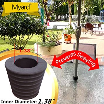 MYARD Umbrella Cone Wedge fits Patio Table Hole Opening 2 to 2.5 Inch, Pole Diameter 1 3/8 (35mm, Dark Brown)