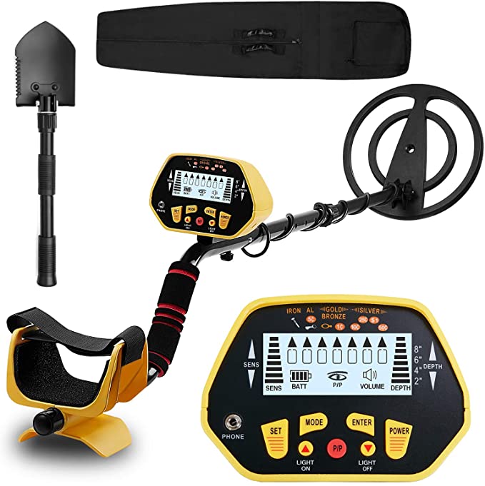 Metal Detector for Adults & Kids, High Accuracy Adjustable Metal Detector with LCD Display, 10 Inch Waterproof Search Coil, Pinpoint & Disc & Distinctive Audio Prompt