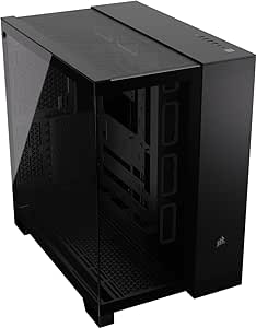 CORSAIR 6500X Mid-Tower ATX Dual Chamber PC Case – Panoramic Tempered Glass – Reverse Connection Motherboard Compatible – No Fans Included – Black