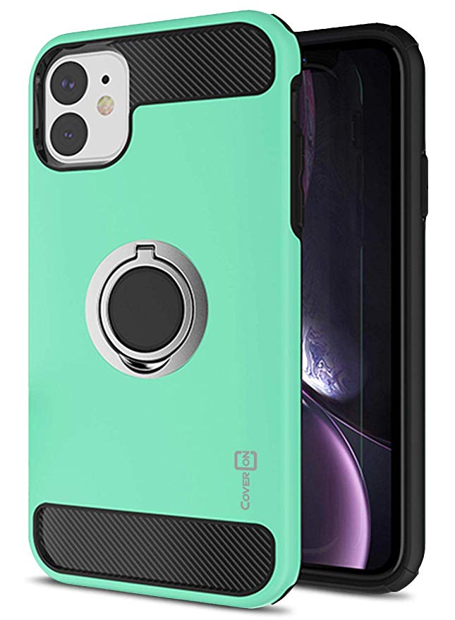 CoverON Protective Magnetic Ring Holder RingCase Series for iPhone 11 Case (2019), Mint Teal