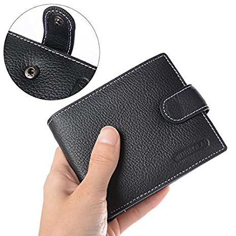 XCSOURCE® Men's Genuine Leather Wallet Credit/ID Card Holder Black MT199