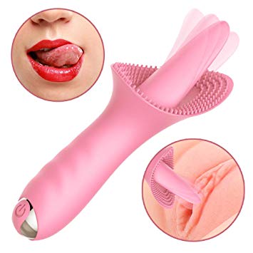 G Spot Clitoral Vibrator, Tongue Vibrator Stimulator, Soft Licking Clit Tickler Adult Sex Toys for Female Nipple Oral Sex Couples Solo Blowjob Orgasm Vaginal Anal Massager 10 Modes Whisper Quiet