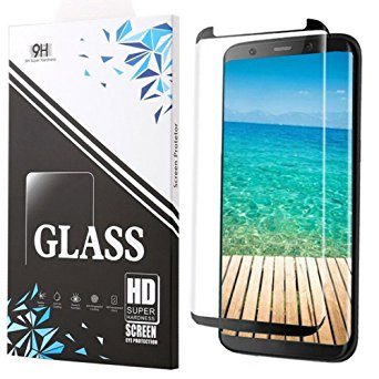 CaRany Galaxy S8 Screen Protector,S8 Tempered Glass,Anti-Bubble Ultra Clear[Case Friendly] Glass Screen Protector for Samsung Galaxy S8-Black