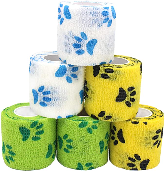 N / A Vet Wrap Cohesive Bandage Bulk Self Adherent Wrap Non-Woven Vet Tape First Aid for Dogs Cats Horses Birds Animals for Wrist Healing Ankle Sprain & Swelling