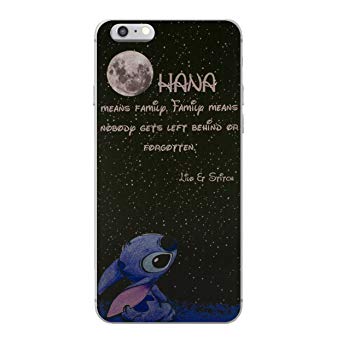 iPhone 6 Plus/6s Plus (5.5") Lilo & Stitch Silicone Phone Case / Gel Cover for Apple iPhone 6 Plus/6s Plus (5.5") / Screen Protector & Cloth / iCHOOSE / Quote - Moon