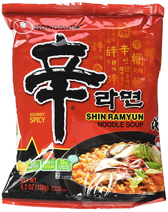 Nongshim Shin Ramyun Noodle Soup, Gourmet Spicy, 4.2 Ounce (Pack of 16)