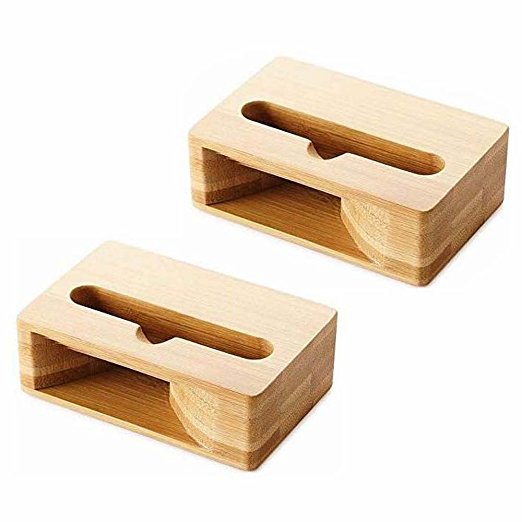 Glodeals Wooden Mobile Phones Support Creative Sound Amplifier Bamboo Amplification Stands for iphone 4 5SE 6 6S,Pack of 2