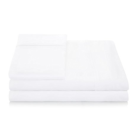 LINENSPA 1500 Series 100% TENCEL Super Soft, Ultra Light Sheet Set - Full, White