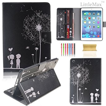 iPad Air Case,LittleMax(TM) [Kickstand] Flip Leather Case Folio Wallet Case [Magnet Clasp] for iPad Air/iPad 5 [Free Cleaning Cloth,Stylus Pen]-#1 Dandelion