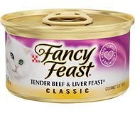 Fancy Feast Classic Tender Beef & Liver Feast Cat Food, 3 oz, 12 Cans