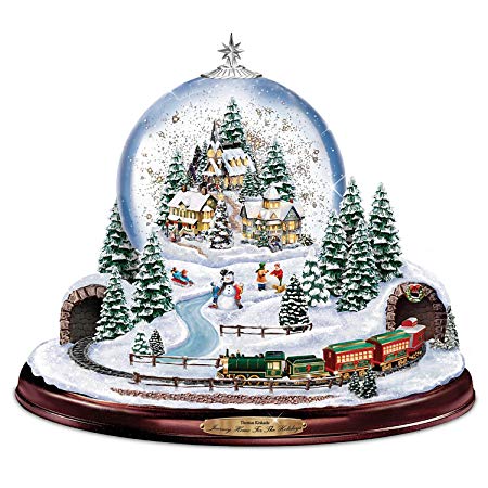 Bradford Exchange Thomas Kinkade Home for The Holidays Snowglobe: Lights Motion and Music by The