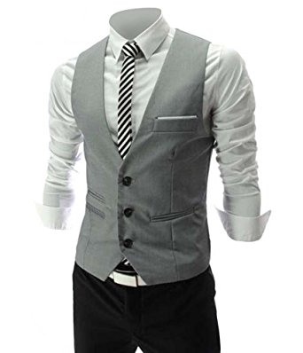 Zicac Men‘s Top Designed Casual Slim Fit Skinny Dress Vest Waistcoat