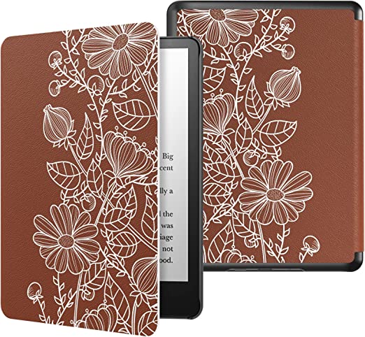 MoKo Case for 6.8" Kindle Paperwhite (11th Generation-2021) and Kindle Paperwhite Signature Edition, Light Shell Cover with Auto Wake/Sleep for Kindle Paperwhite 2021 E-Reader, Line Drawings