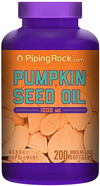 Piping Rock Pumpkin Seed Oil 1000 mg 200 Quick Release Softgels Herbal Supplement