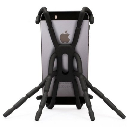 HDFREE® Spiderpodium Tablet Stand, Portable Spider Flexible Cell Mobile Phone Holder hanging Mount and Stand for iPod iPhone 4/4S/5/5S/6 Samsung Galaxy Andriod MP4 (Black)