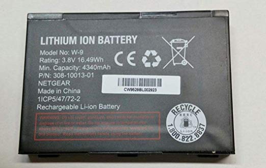 OEM NetGear W-9 W9 Extended 4340mAh Lithium ion 3.8V Battery 308-10023-01