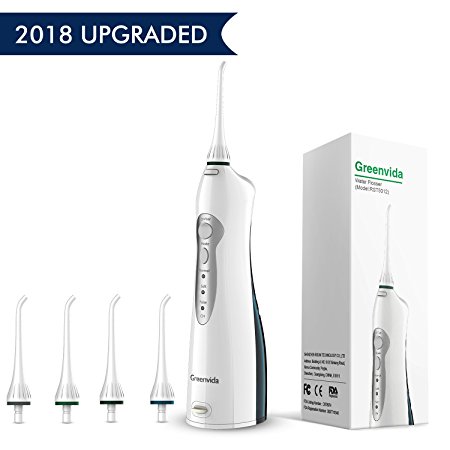 Water Flosser, Electric Cordless & Rechargeable Portable Oral Irrigator With 3 Modes & 4 Jet Tips, IPX7 Waterproof for Kids and People with Braces