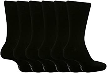 Gentle Grips - Men's Socks Bigfoot Honeycomb Top Cotton Rich Pack of 6, Size 12-14 uk/46-50 eur