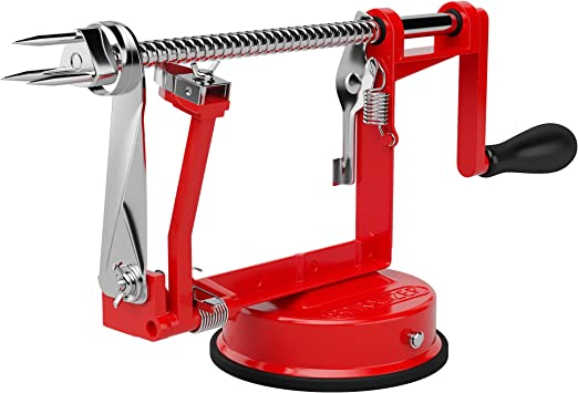 $10 Off CAST Steel Apple Peeler by Spiralizer® ? Durable Heavy Duty Cast Steel Apple Slicing Coring and Peeling Machine ? Razor Sharp Stainless Steel Blades and Chrome Plated Parts ? eBook Included