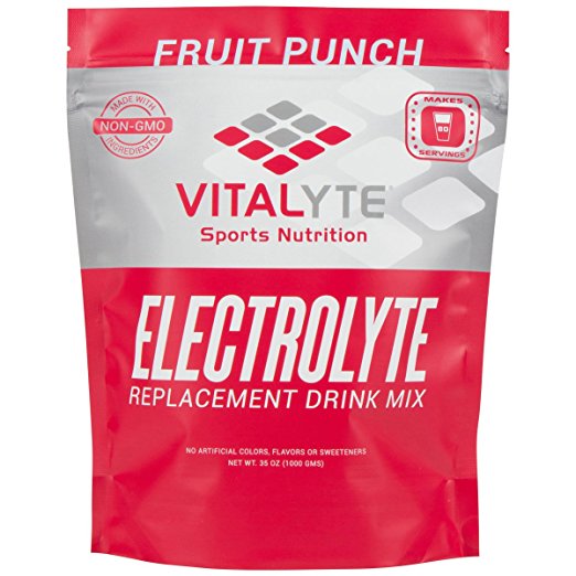 Vitalyte Natural Electrolyte Powder Sports Drink Mix, Gluten Free, 80 Servings Per Container, Fruit Punch