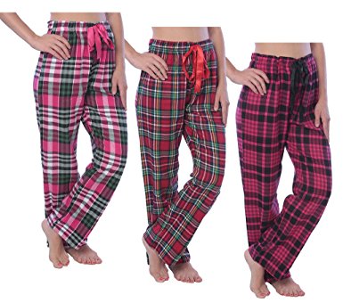 Beverly Rock Womens 100% Cotton Flannel Plaid Lounge Pants Available In Plus Size