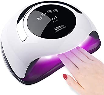 UV LED Nail Lamp, 120W Faster Nail Dryer for Gel Polish, Nail Light with 4 Timer Setting, Touch Screen, Salon Quality Professional Gel Lamp, Automatic Sensor Nail Art Tools for Fingernail and Toenail