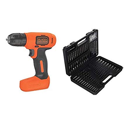 BLACK DECKER 8V MAX Cordless Drill/Driver (BDCD8C) with BLACK DECKER BDA91109 Combination Accessory Set, 109-Piece