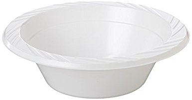 Genuine Joe GJO10424 Plastic Reusable/Disposable Bowl, 12-Ounce Capacity (Pack of 125)