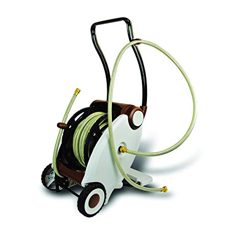 Garden Power Foot Crank Powered 2-Wheel Garden Hose Reel Cart with 100-foot Hose Included